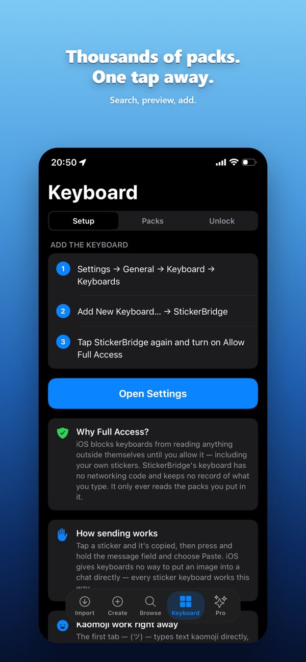 Sticker keyboard setup